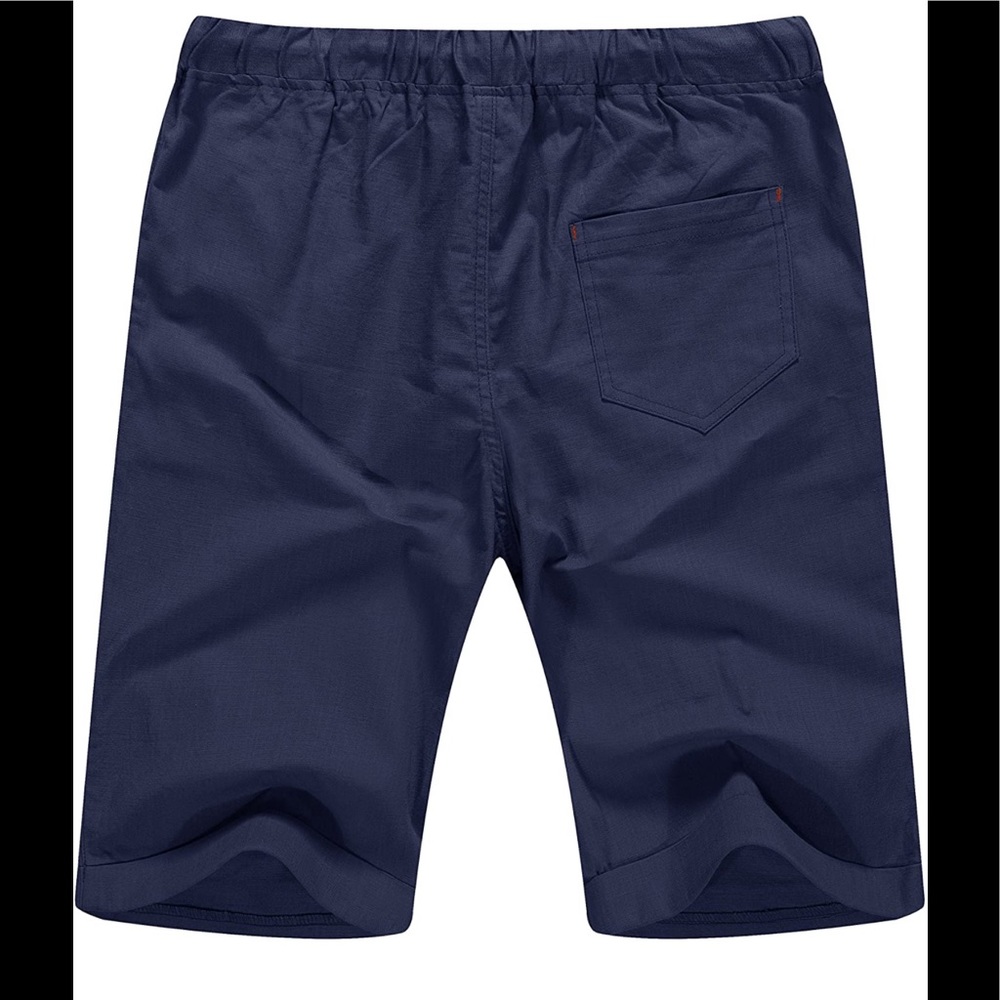 BRAND NEW MENS NAVY LINEN SHORTS NWT - Picture 2 of 4